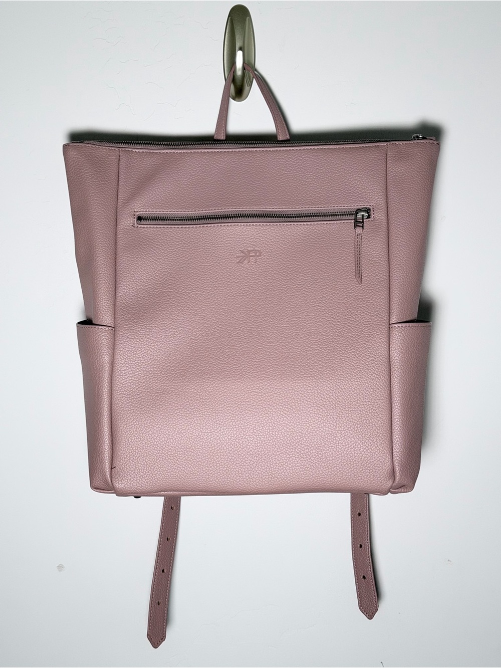 Freshly Picked Blush Pink Pebbled Leather Backpack